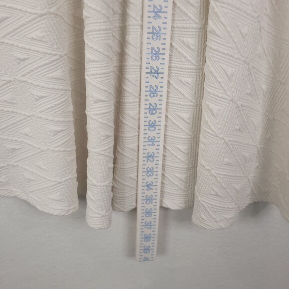 Free People Violet  Mini Dress White M Puff Sleeve Textured Back Tie babydoll - Picture 6 of 15